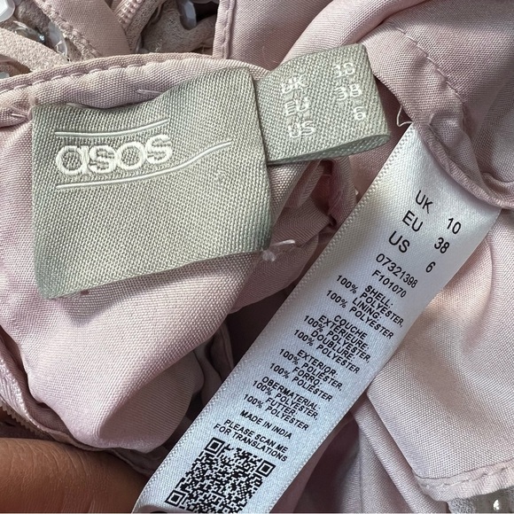 ASOS sequin pink pastel mini dress A-line prom party special occasion birthday - Picture 8 of 15